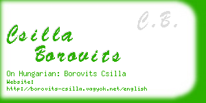 csilla borovits business card